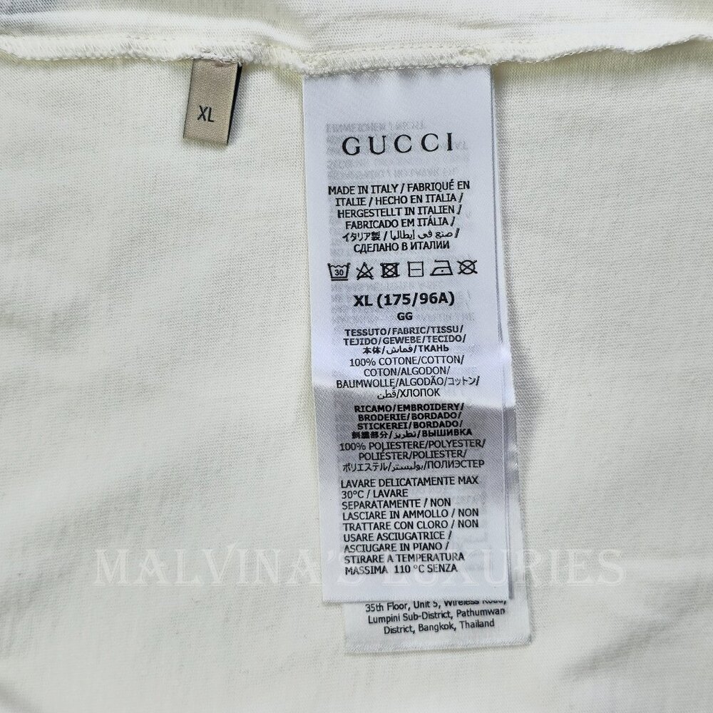 GUCCI T-SHIRT COTTON JERSEY PLANET LOGO PRINT SHORT SLEEVE TOP sz XL EXTRA LARGE - Picture 15 of 16